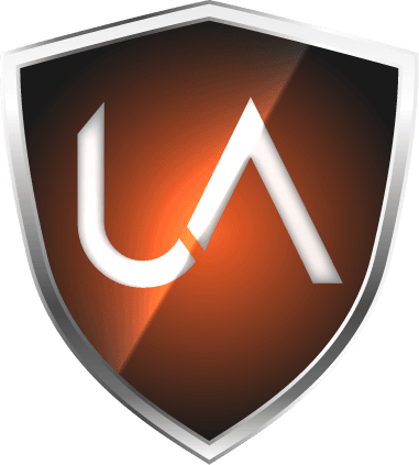 Escudo o emblema corporativo de UA HVAC SYSTEMS, simbolizando protección, calidad sólida y el liderazgo de la marca en soluciones HVAC para el sector comercial e industrial.